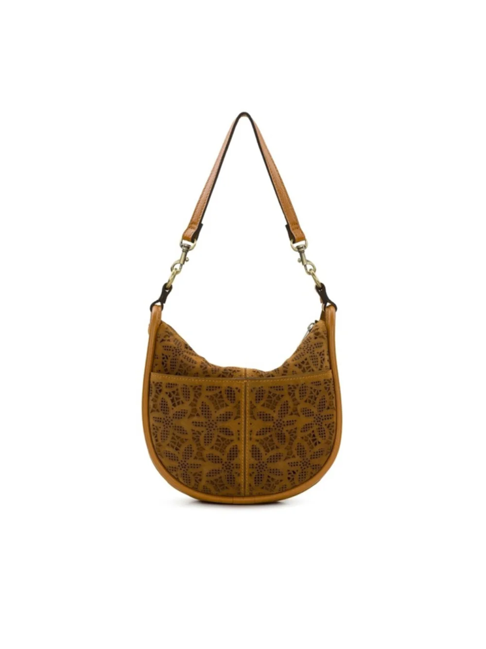 Patricia Nash Calanna Hobo/Crossbody - Floral Perforated cut out Suede